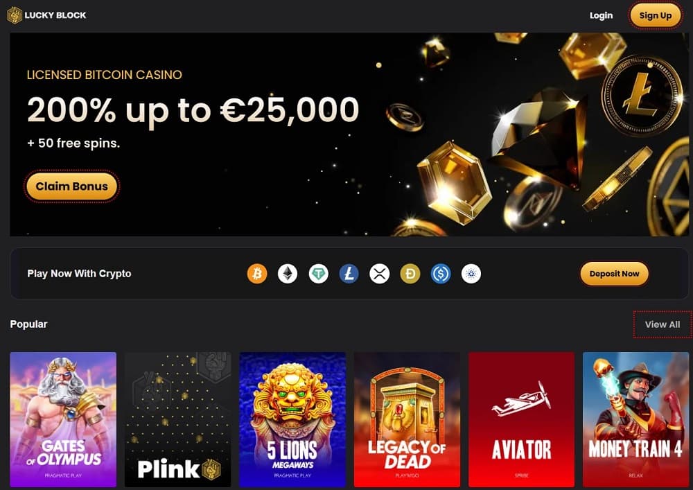 Crypto-friendly casino with Web3 wallet and Telegram integration.